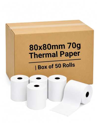 Papel térmico 80x80 70 GSM / caja 50 unidades - imagen 1