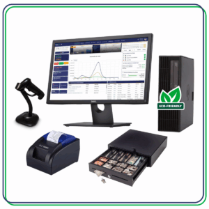 Kit punto de venta Wazo POS 1 58 mm: PC Core i5 o superior y monitor reacondicionados + periféricos nuevos