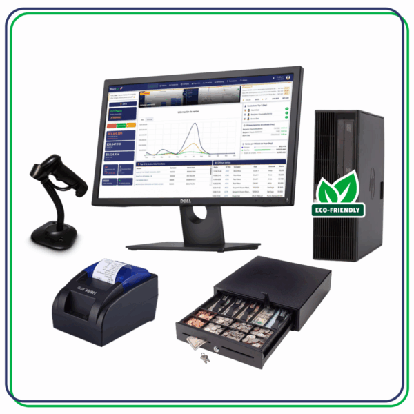 Kit punto de venta Wazo POS 1 58 mm: PC Core i5 o superior y monitor reacondicionados + periféricos nuevos - imagen 1