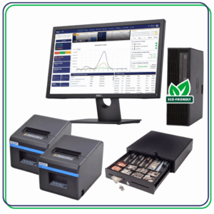 Kit punto de venta Wazo Resto POS 2 80 mm: PC Core i5 o superior y monitor reacondicionados + periféricos nuevos